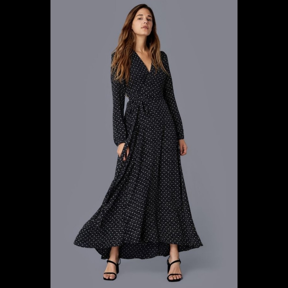 Christy Dawn Elsa Dress black & white floral small